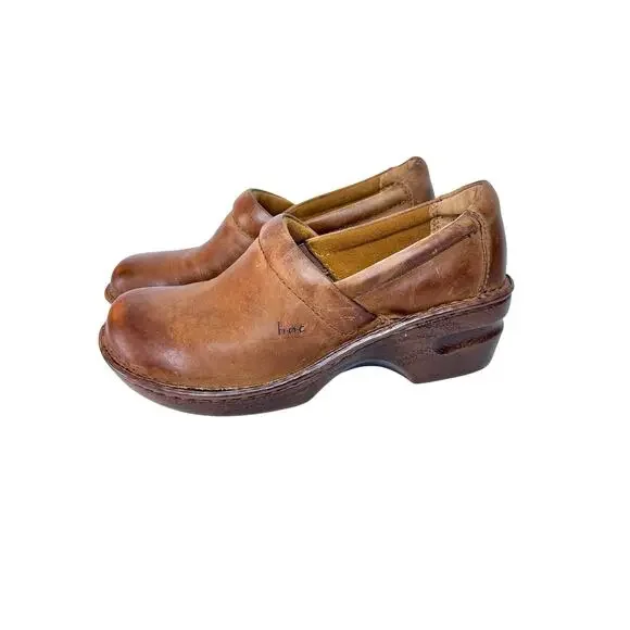 CLOGS Peggy Brown Vegan Leather B.O.C. Boho Women Size 6.5 Festival Earthy - Picture 1 of 8